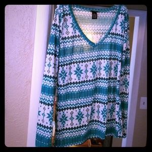 Aztec print long sleeves.